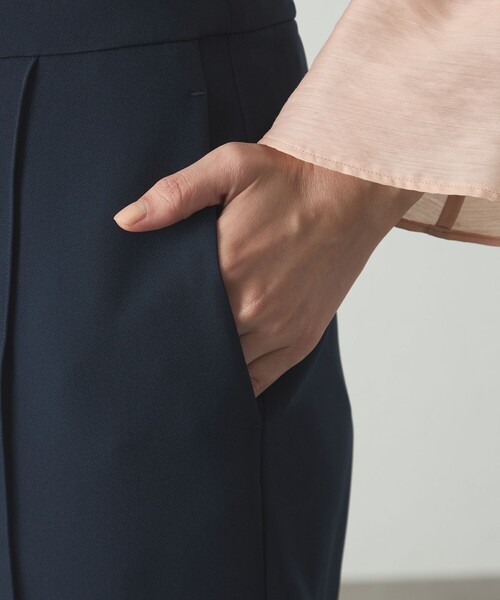 パンツ 「美シルエット・着用シワ軽減」ダブルクロススティックパンツ レディースの画像