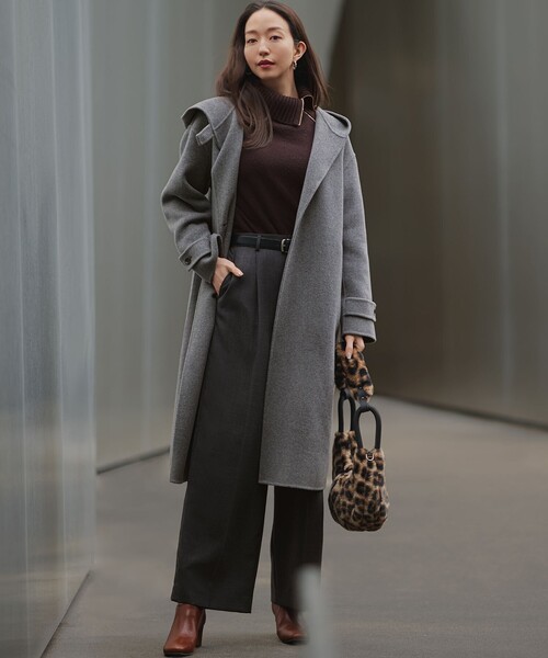 コート アウター MANTECOPureリバー フード ロングコート レディース