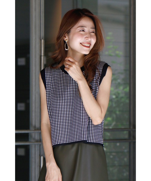 「Ehre style」 ノースリーブニット FREE ベージュ レディース_画像9