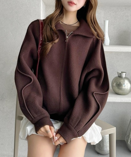 Ada. ブルゾン アウター ボリュームスリーブ ジップ ブルゾン