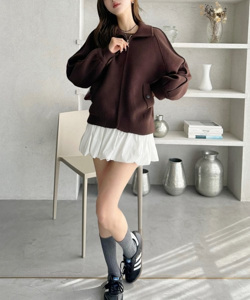 Ada. ブルゾン アウター ボリュームスリーブ ジップ ブルゾン