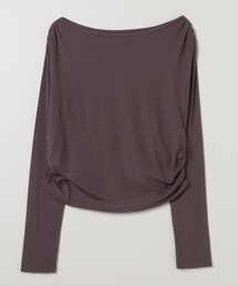 JEANASIS（ジーナシス） tシャツ アシメギャザーボートネックLS/594167