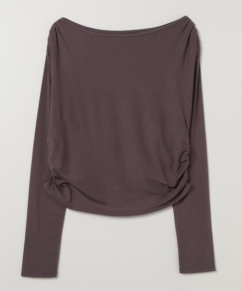 JEANASIS（ジーナシス） tシャツ アシメギャザーボートネックLS/594167