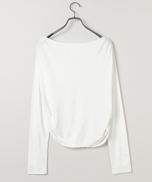 JEANASIS（ジーナシス） tシャツ アシメギャザーボートネックLS/594167