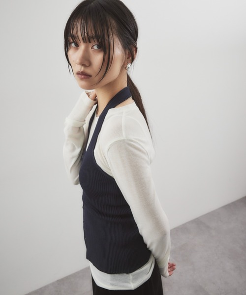 HANNE ニット セーター ホルターネックニットベスト レディース