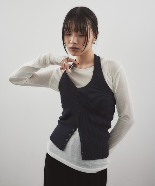 HANNE ニット セーター ホルターネックニットベスト レディース