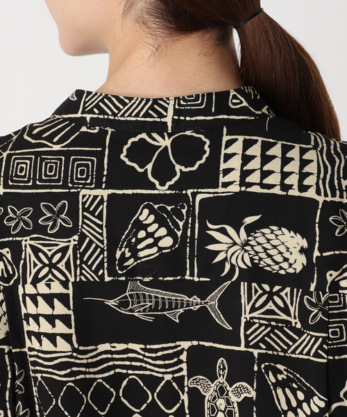 「TWO PALMS」 半袖ブラウス MEDIUM ネイビー レディース_画像5