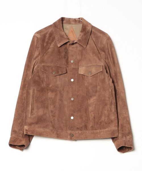 コート ジャケット A LEATHER TRUCKER JACKET (AMJ2505) メンズの画像