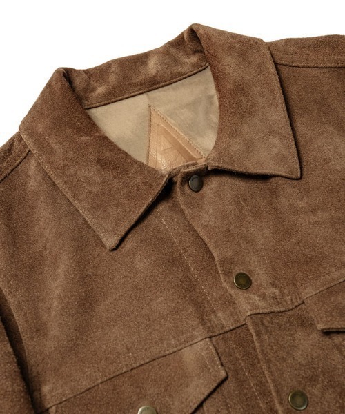 コート ジャケット A LEATHER TRUCKER JACKET (AMJ2505) メンズの画像