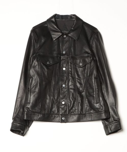 A LEATHER TRUCKER JACKET レザージャケット M ovy NEW】Trucker Jacket トラッカージャケット-A LEATHER エーレザー – A