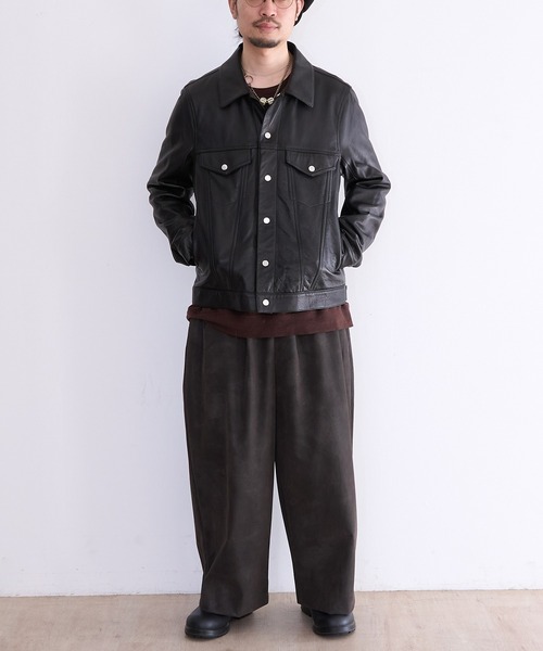 A LEATHER（エーレザー） コート ジャケット A LEATHER TRUCKER JACKET
