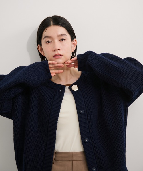 LE CERCLE par rope' カーディガン メタルボタン片畔ニットカーデ