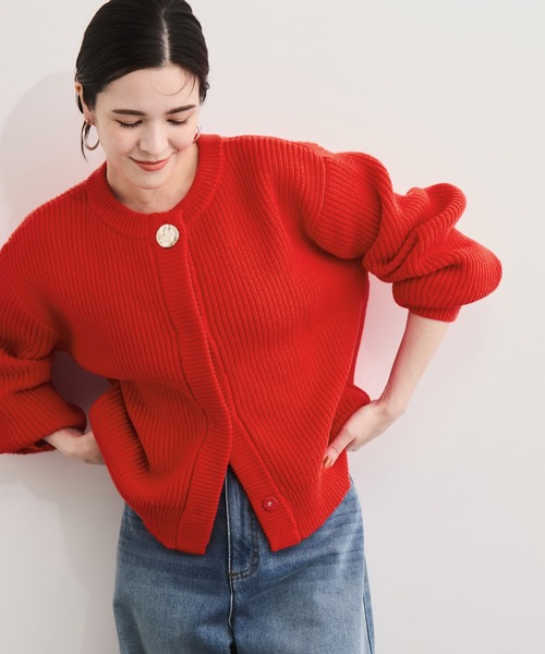 LE CERCLE par rope' カーディガン メタルボタン片畔ニットカーデ