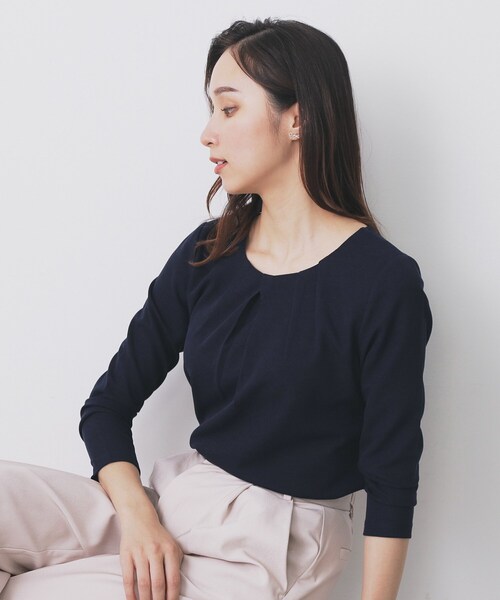 トップス u index（インデックス） tシャツ フロントタックトップス「洗濯機洗い可