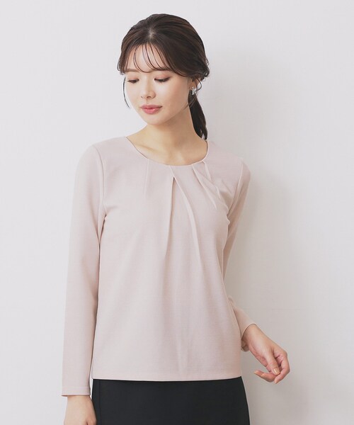 コードレスカットソー index（インデックス） tシャツ フロントタックトップス「洗濯機洗い可