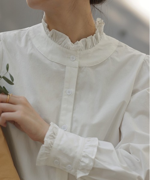ブラウス シャツ フリルネックシャツ レディース : ZOZOTOWN Yahoo!店