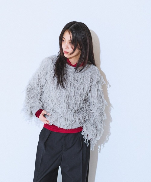 ( •̀ •́ゞ)専用ニット・セ一タ一S CeLess ニット セーター One-shoulder Shaggy Knit / ワンショルダー