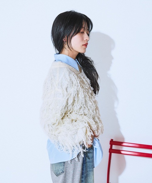 ( •̀ •́ゞ)専用ニット・セ一タ一S デニムコンビバイカラーニット（ニット/セーター）｜ANOTHER S