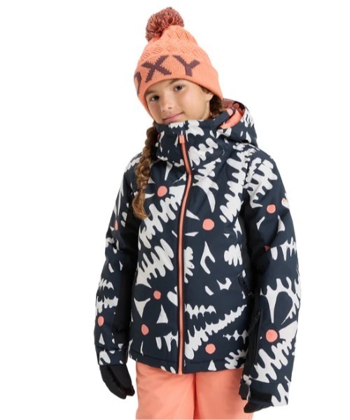 ウィンタースポーツ ROXY 子ども用スキーウェア フラワーパターン