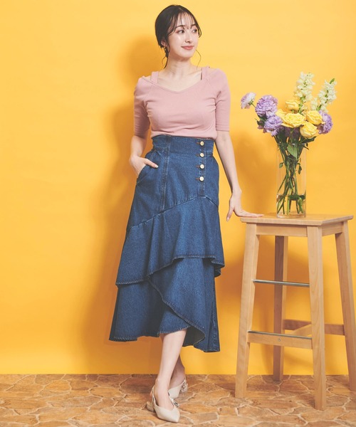 NOELA（ノエラ） フリルスカート M ブルー レディース : ZOZOTOWN