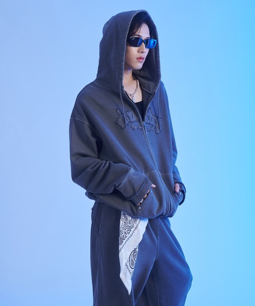 sedacle」 ジップアップパーカー LARGE チャコールグレー メンズ