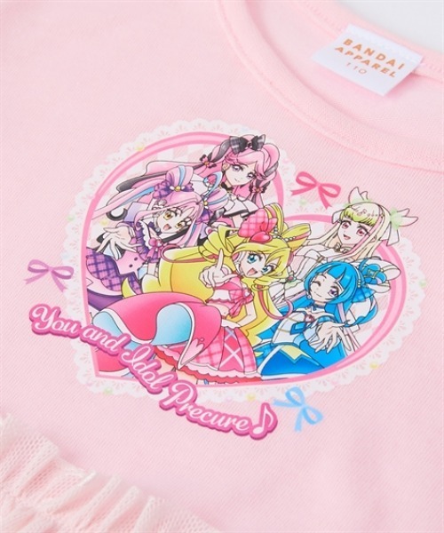tシャツ 「キミとアイドルプリキュア♪」柄チュール使い長袖Tシャツ