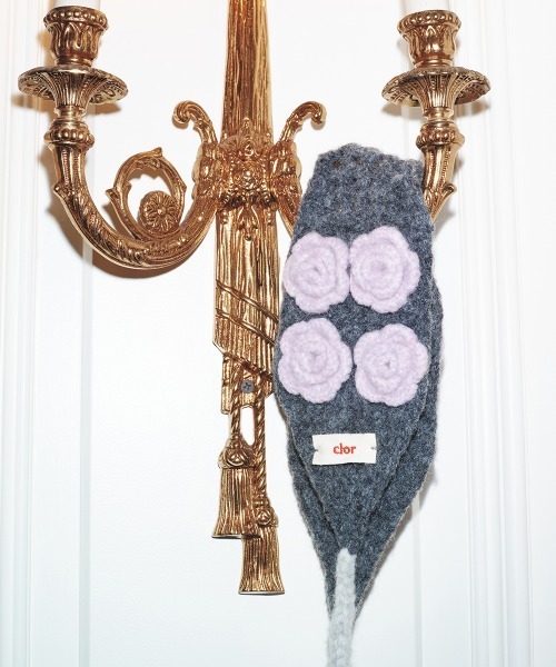 clor 耳当て イヤーマフ HAND-MADE CROCHET FLOWER EARMUFF レディース
