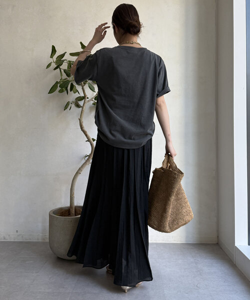 「DouDou」 半袖Tシャツ FREE チャコールグレー レディース_画像6