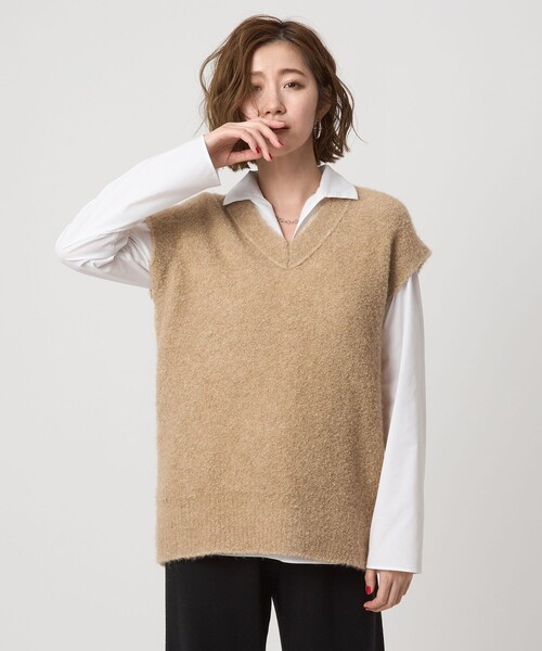 conte ベスト ジレ 「conte」ブークレー Vネックベスト レディース