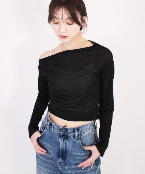 Reurie'（レウリィ） tシャツ オフショルダーシアートップス / 長袖