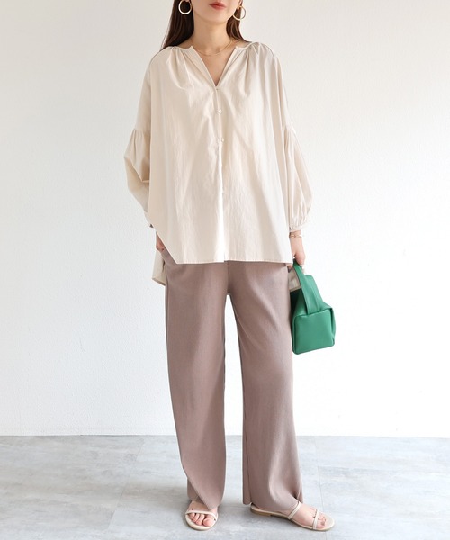 「andme」 「alma design」7分袖ブラウス M ブラック レディース_画像2