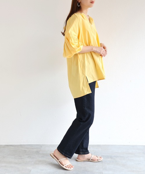 「andme」 「alma design」7分袖ブラウス M ブラック レディース_画像6
