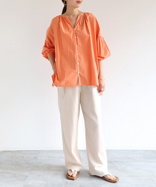 「andme」 「alma design」7分袖ブラウス M ブラック レディース_画像9