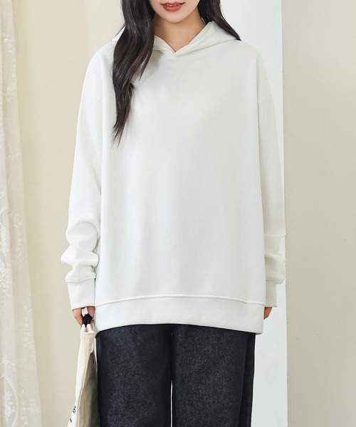 DAYRA パーカー フード付き ベーシック 長袖 スウェット プルオーバー