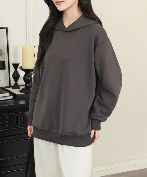 DAYRA パーカー フード付き ベーシック 長袖 スウェット プルオーバー
