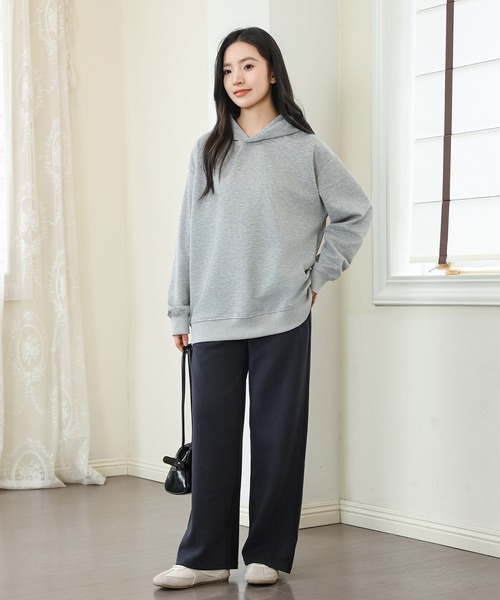 新品 Echris tian'24 フード付きトレーナー レディース Mサイズ Emsexcite（エムズエキサイト） tシャツ 裏毛BIGパーカー レディース