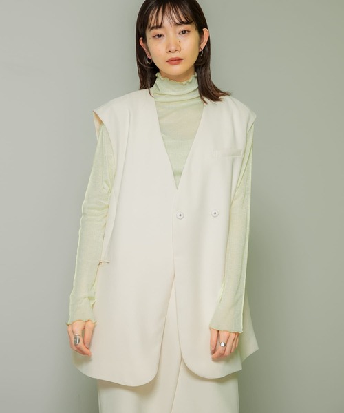 「KBF」 ベスト ONE ベージュ レディース_画像6