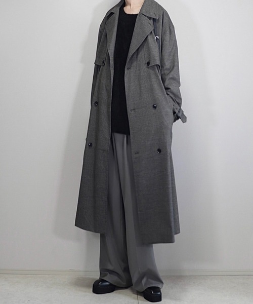 「Loose/ルース」 トレンチコート X-SMALL ブラウン メンズ_画像9