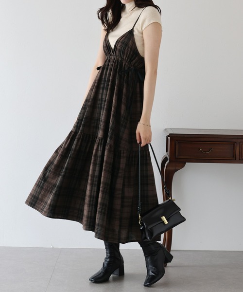 「BLUEEAST」 キャミソールワンピース MEDIUM ネイビー レディース_画像3