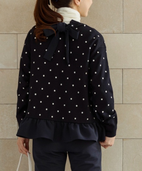 [新品]SONO ソーノ パックティアード ニットカーディガン ドット　リボン Sono（ソーノ） ニット セーター 「新作12/5発売」「SONO/ソーノ