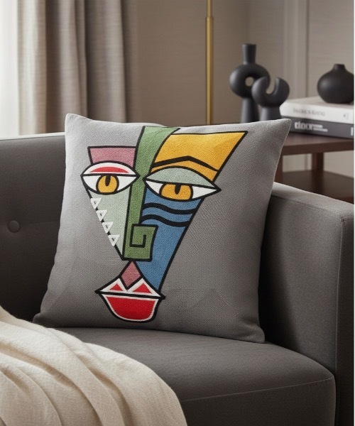 クッション クッションカバー IO Select / アートパネル刺繍 ハンド