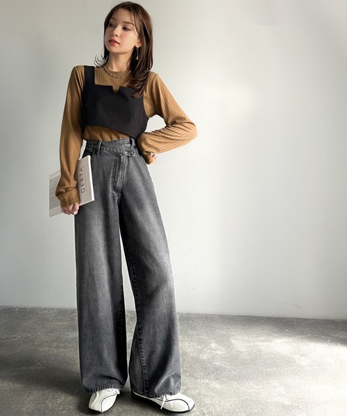 [classicalelf] Denim брюки MEDIUM черный женский 