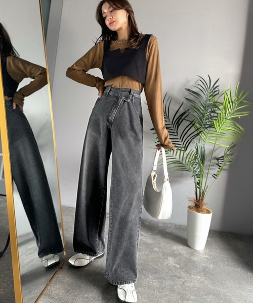 [classicalelf] Denim брюки MEDIUM черный женский 