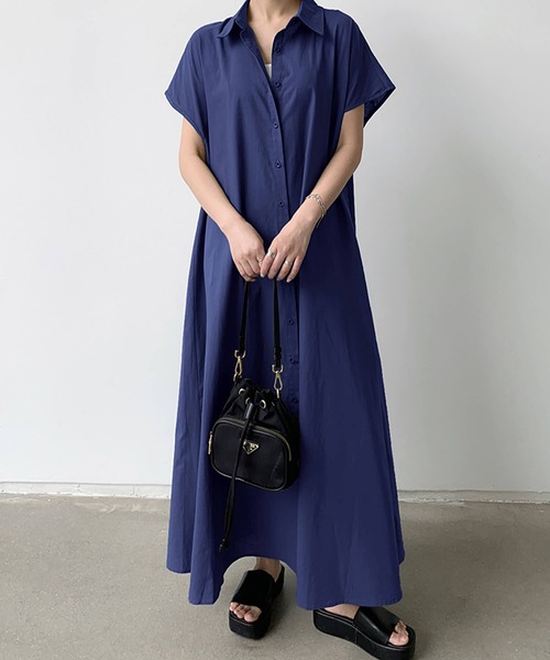 「Cinderella」 シャツワンピース MEDIUM ブルー レディース_画像8