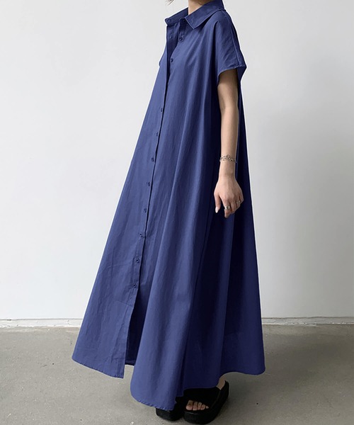 「Cinderella」 シャツワンピース MEDIUM ブルー レディース_画像9