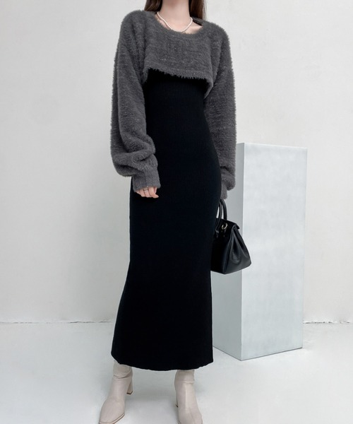 「ABITOKYO」 コンビワンピース FREE チャコールグレー レディース_画像5