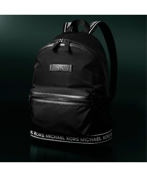 未使用に近い マイケルコース リュック 総柄 MK 大容量 ユニセックス 黒 赤 MICHAEL KORS（マイケルコース） 在庫処分 バッグ MICHAEL KORS RHEA