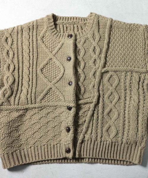 soulberry（ソウルベリー） カーディガン パッチワークなニットの