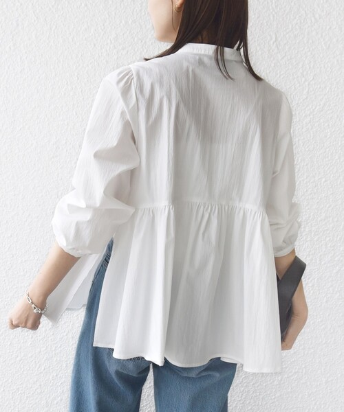 SHIPS（シップス） ブラウス シャツ 「WEB限定」「手洗い可能」フリル