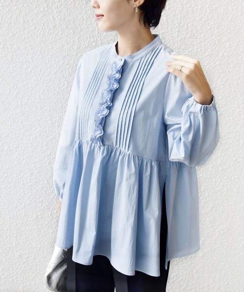 SHIPS（シップス） ブラウス シャツ 「WEB限定」「手洗い可能」フリル